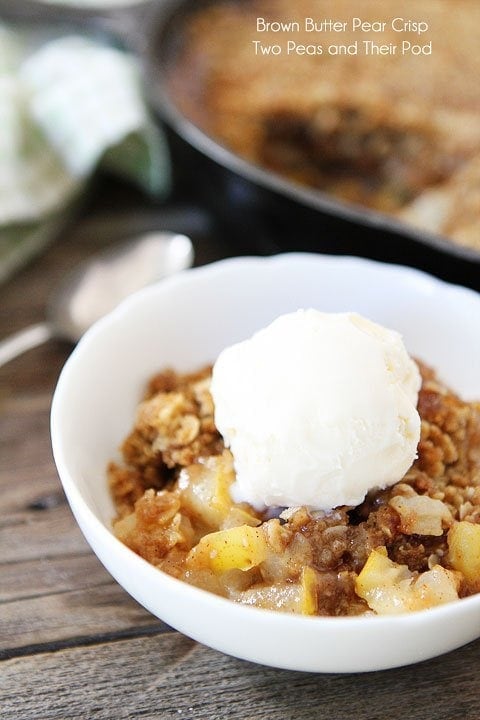 Brown Butter Pear Crisp on twopeasandtheirpod.com #recipe #dessert Brown Butter Pear Crisp on twopeasandtheirpod.com #recipe #dessert