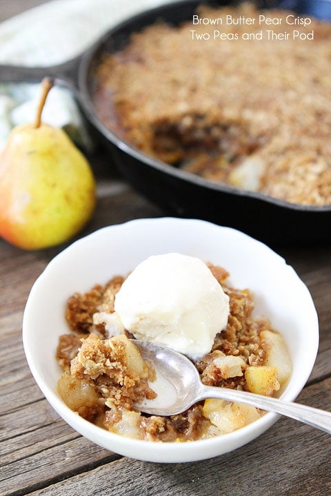 Brown Butter Pear Crisp Recipe on twopeasandtheirpod.com A great dessert for fall! Brown Butter Pear Crisp Recipe on twopeasandtheirpod.com A great dessert for fall!