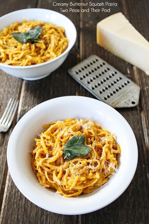 Creamy Butternut Squash Whole Wheat Pasta Recipe from twopeasandtheirpod.com Creamy Butternut Squash Whole Wheat Pasta Recipe from twopeasandtheirpod.com