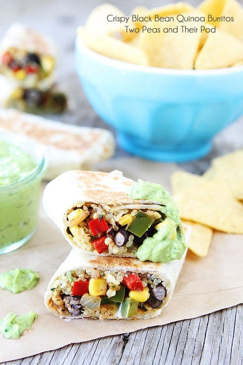 Crispy Black Bean Quinoa Burritos Recipe on twopeasandtheirpod.com Crispy Black Bean Quinoa Burritos Recipe on twopeasandtheirpod.com