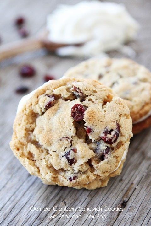 Oatmeal Cranberry Sandwich Cookies with White Chocolate Creme Filling on twopeasandtheirpod.com Oatmeal Cranberry Sandwich Cookies with White Chocolate Creme Filling on twopeasandtheirpod.com