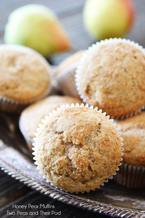 Honey Pear Muffin Recipe on twopeasandtheirpod.com Honey Pear Muffin Recipe on twopeasandtheirpod.com