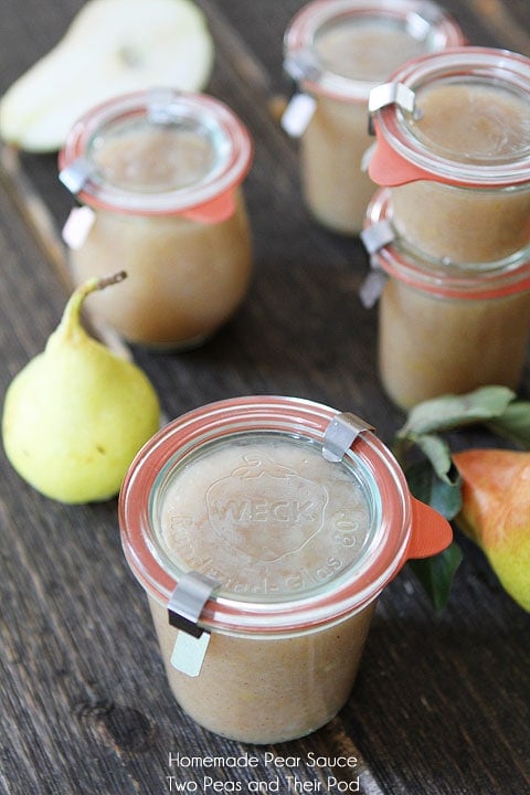 Recipe for Easy Homemade Pear Sauce on twopeasandtheirpod.com #recipe Recipe for Easy Homemade Pear Sauce on twopeasandtheirpod.com #recipe