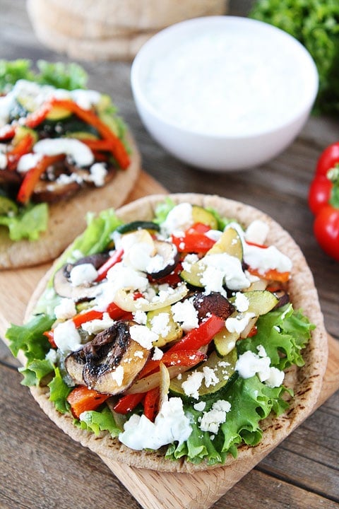 Roasted Vegetable Pita Sandwiches on twopeasandtheirpod.com An easy and healthy meal! #recipe Roasted Vegetable Pita Sandwiches on twopeasandtheirpod.com An easy and healthy meal! #recipe