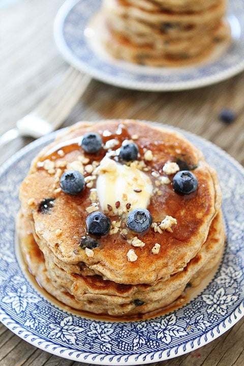 Whole Wheat Blueberry Granola Pancake Recipe from twopeasandtheirpod.com Our family loves these pancakes! Whole Wheat Blueberry Granola Pancake Recipe from twopeasandtheirpod.com Our family loves these pancakes!