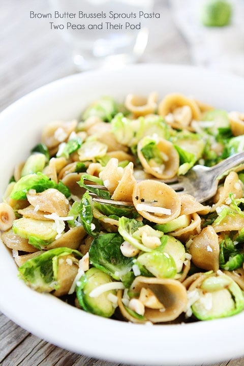 Brown Butter Brussels Sprouts Pasta with Hazelnuts Recipe on twopeasandtheirpod.com Seriously the best pasta dish ever! Brown Butter Brussels Sprouts Pasta with Hazelnuts Recipe on twopeasandtheirpod.com Seriously the best pasta dish ever!