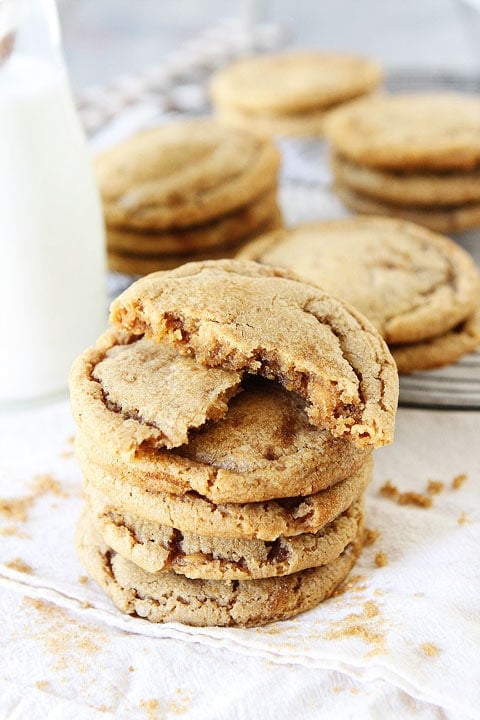 Brown Sugar Toffee Cookies Recipe on twopeasandtheirpod.com You will want a big stack of these cookies! Brown Sugar Toffee Cookies Recipe on twopeasandtheirpod.com You will want a big stack of these cookies!