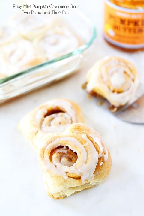 Easy Mini Pumpkin Cinnamon Rolls with Cream Cheese Frosting on twopeasandtheirpod.com Delicious cinnamon rolls that take less than 30 minutes to make! Easy Mini Pumpkin Cinnamon Rolls with Cream Cheese Frosting on twopeasandtheirpod.com Delicious cinnamon rolls that take less than 30 minutes to make!