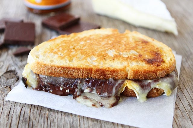 Pumpkin, Chocolate, and Brie Grilled Cheese Sandwich Recipe on twopeasandtheirpod.com Pumpkin, Chocolate, and Brie Grilled Cheese Sandwich Recipe on twopeasandtheirpod.com