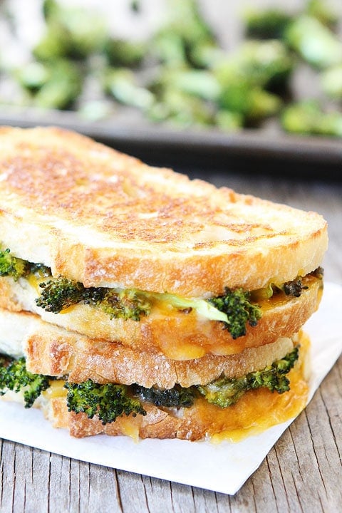 Roasted Broccoli Grilled Cheese Recipe on twopeasandtheirpod.com My favorite way to eat broccoli! Roasted Broccoli Grilled Cheese Recipe on twopeasandtheirpod.com My favorite way to eat broccoli!