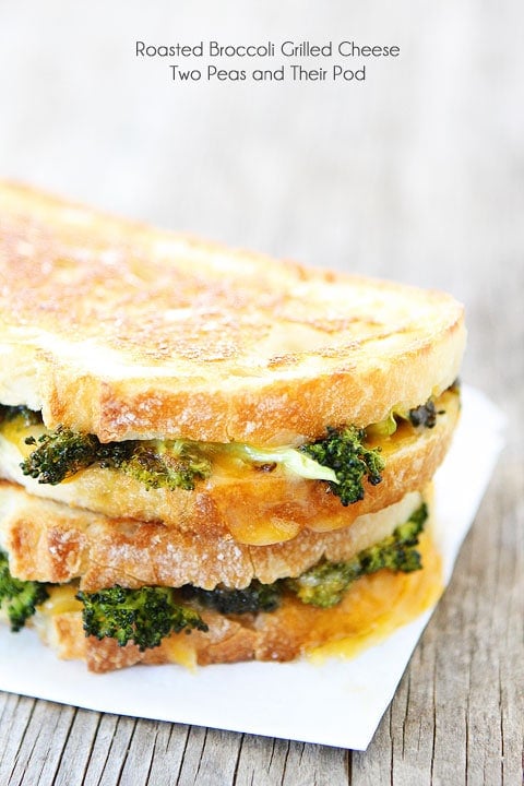 Roasted Broccoli Grilled Cheese Recipe on twopeasandtheirpod.com Roasted Broccoli Grilled Cheese Recipe on twopeasandtheirpod.com