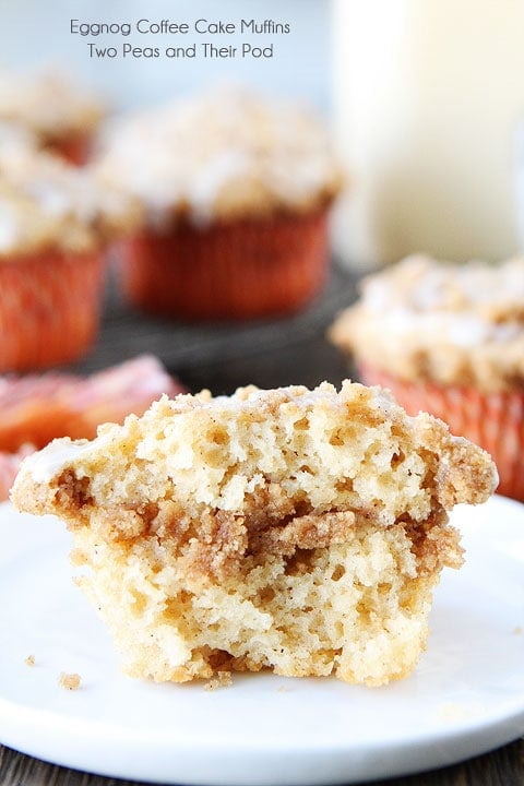 Eggnog Coffee Cake Muffins Recipe on twopeasandtheirpod.com Love everything about these muffins! Eggnog Coffee Cake Muffins Recipe on twopeasandtheirpod.com Love everything about these muffins!