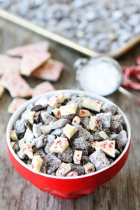 Peppermint Bark Chex Mix Recipe on twopeasandtheirpod.com An easy and festive treat for the holidays! Peppermint Bark Chex Mix Recipe on twopeasandtheirpod.com An easy and festive treat for the holidays!