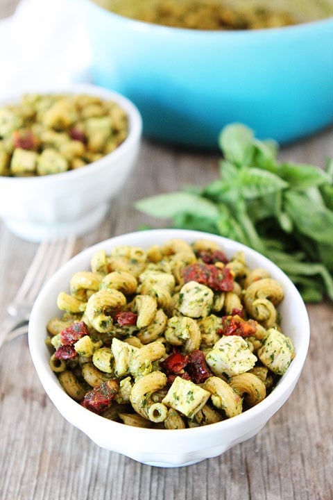 Pesto Chicken Pasta with Sun-Dried Tomatoes Recipe on twopeasandtheirpod.com This pasta dish is always a hit! Pesto Chicken Pasta with Sun-Dried Tomatoes Recipe on twopeasandtheirpod.com This pasta dish is always a hit!