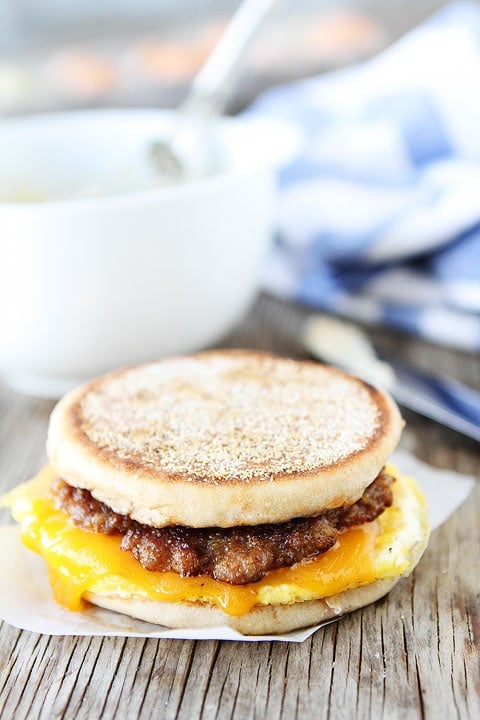 Sausage, Egg, and Cheese Breakfast Sandwich with Maple Butter Recipe on twopeasandtheirpod.com The maple butter makes this sandwich extra special! Sausage, Egg, and Cheese Breakfast Sandwich with Maple Butter Recipe on twopeasandtheirpod.com The maple butter makes this sandwich extra special!