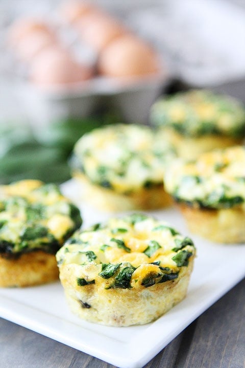 Egg Muffins with Sausage, Spinach, and Cheese on twopeasandtheirpod.com Egg Muffins with Sausage, Spinach, and Cheese on twopeasandtheirpod.com