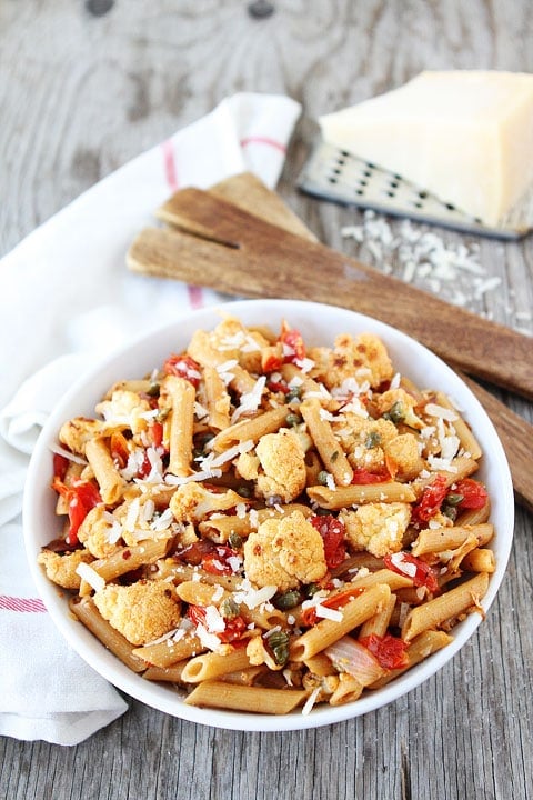 Penne with Roasted Cauliflower and Lemon Vinaigrette Recipe Penne with Roasted Cauliflower and Lemon Vinaigrette Recipe on twopeasandtheirpod.com Love this healthy pasta dish!