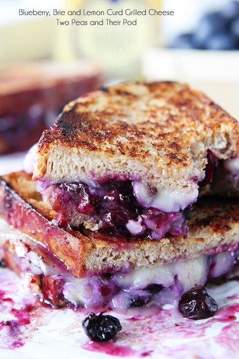 Blueberry, Brie and Lemon Curd Grilled Cheese Recipe on twopeasandtheirpod.com Blueberry, Brie and Lemon Curd Grilled Cheese Recipe on twopeasandtheirpod.com SO amazing!
