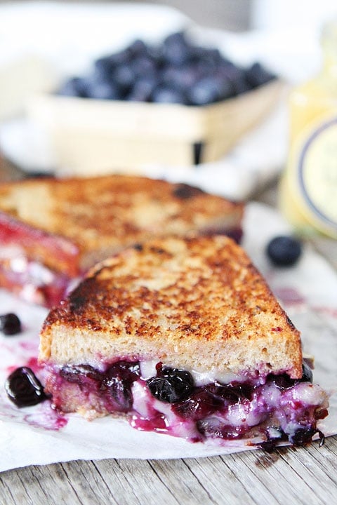 Blueberry, Brie and Lemon Curd Grilled Cheese Sandwich Recipe Blueberry, Brie and Lemon Curd Grilled Cheese Recipe on twopeasandtheirpod.com This sweet grilled cheese is AMAZING!