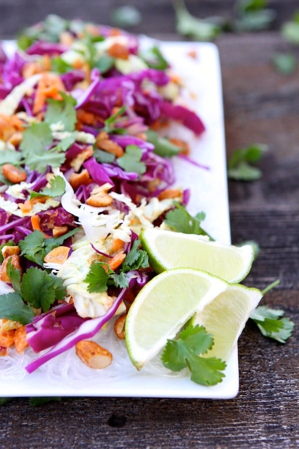 Cabbage and Carrot Salad with Peanut Sauce Recipe Cabbage and Carrot Salad with Peanut Sauce Recipe on twopeasandtheirpod.com