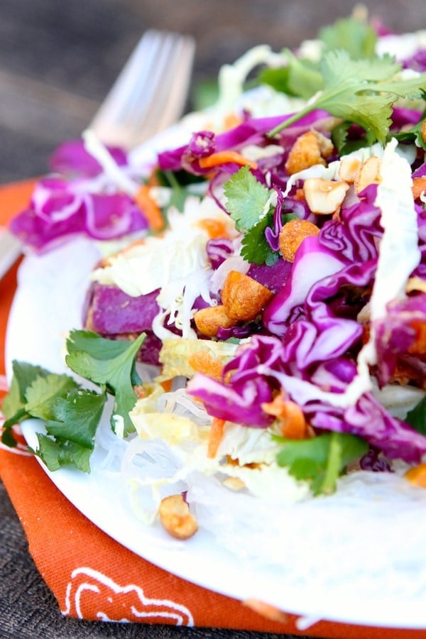 Cabbage and Carrot Salad with Peanut Sauce Recipe Cabbage and Carrot Salad with Peanut Sauce Recipe on twopeasandtheirpod.com
