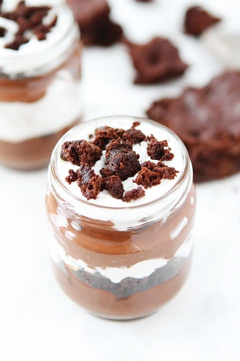 Chocolate Mousse Brownie Trifles Chocolate Mousse Brownie Trifles on twopeasandtheirpod.com A fun dessert to make and eat!