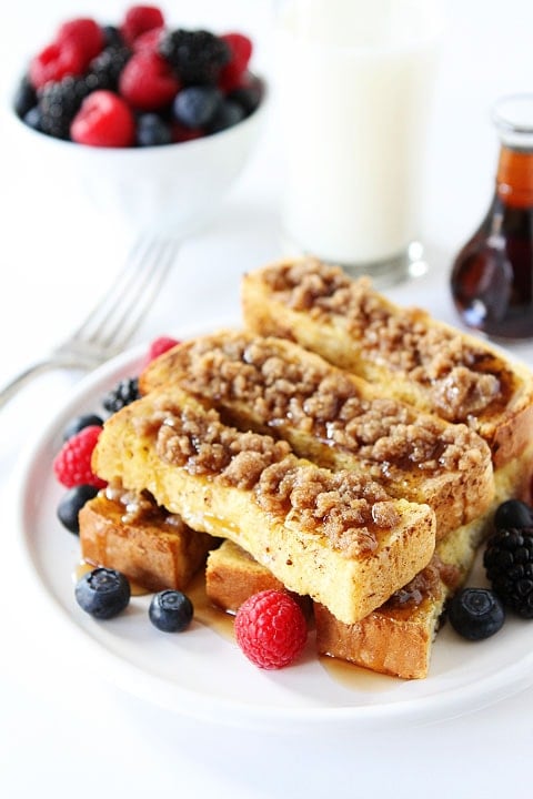 Cinnamon Streusel Baked French Toast Sticks French Toast Sticks with Cinnamon Streusel topping