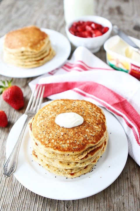 Lemon Chia Seed Pancake Recipe Lemon Chia Seed Pancakes Recipe on twopeasandtheirpod.com