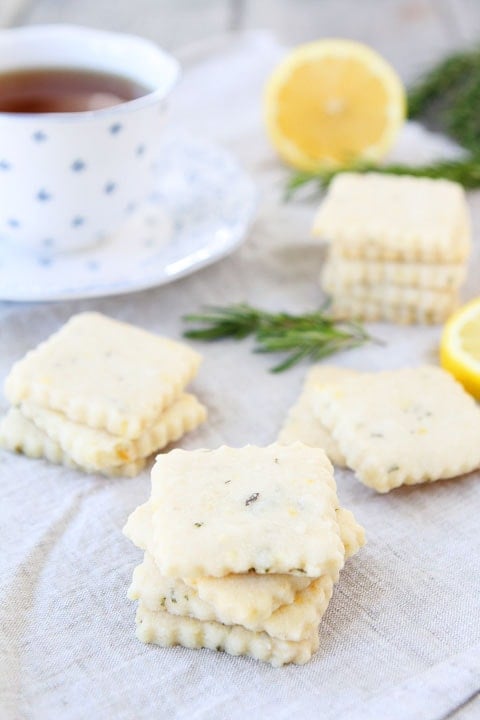 Lemon Rosemary Shortbread Recipe Lemon Rosemary Shortbread Recipe on twopeasandtheirpod.com Love these little lemon cookies!