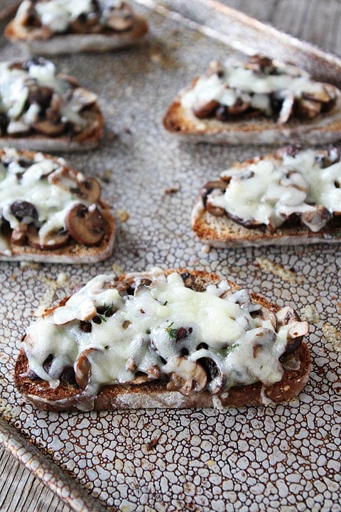 Roasted Mushroom and Gruyere Toasts Recipe Roasted Mushroom and Gruyere Toasts Recipe on twopeasandtheirpod.com