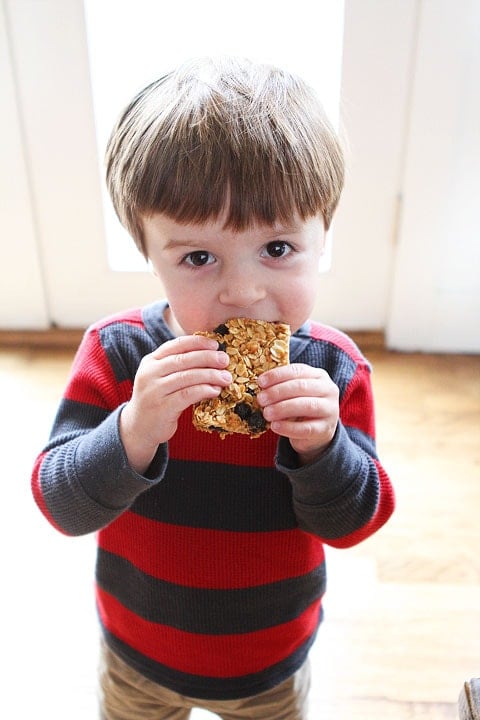 Granola Bar Recipe Blueberry Coconut Granola Bars Recipe on twopeasandtheirpod.com