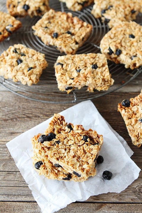 Coconut Granola Bars Recipe Blueberry Coconut Granola Bars Recipe on twopeasandtheirpod.com Love these homemade granola bars!