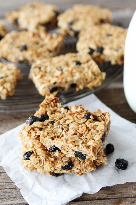 Blueberry Coconut Granola Bars Recipe Blueberry Coconut Granola Bars Recipe on twopeasandtheirpod.com Easy to make at home and MUCH better than store bought!