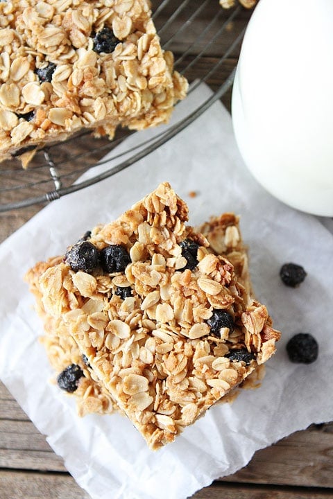 Homemade Blueberry Coconut Granola Bars Recipe Blueberry Coconut Granola Bars Recipe on twopeasandtheirpod.com SO much better than store bought!