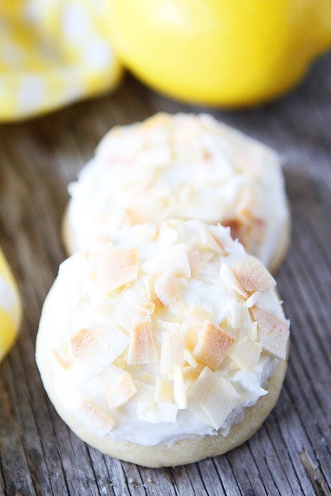 Lemon Cookies with Toasted Coconut Frosting Recipe Lemon Cookies with Toasted Coconut Frosting Recipe on twopeasandtheirpod.com The perfect cookies for spring!
