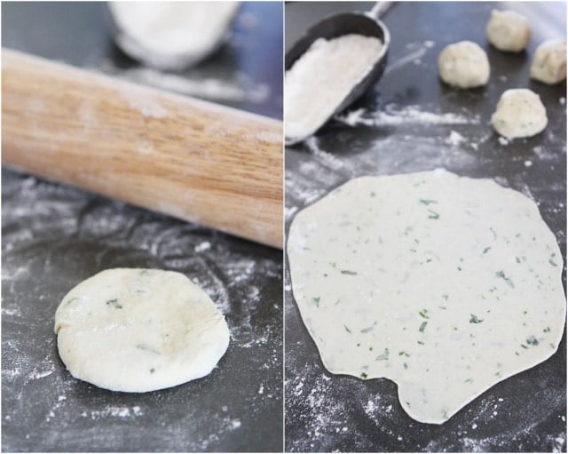 Homemade Flour Tortillas Recipe on twopeasandtheirpod.com How to Make Flour Tortillas Flavored with Cilantro and Lime