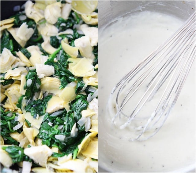 Spinach and Artichoke Quinoa Bake Recipe Spinach and Artichoke Quinoa Bake Recipe on twopeasandtheirpod.com