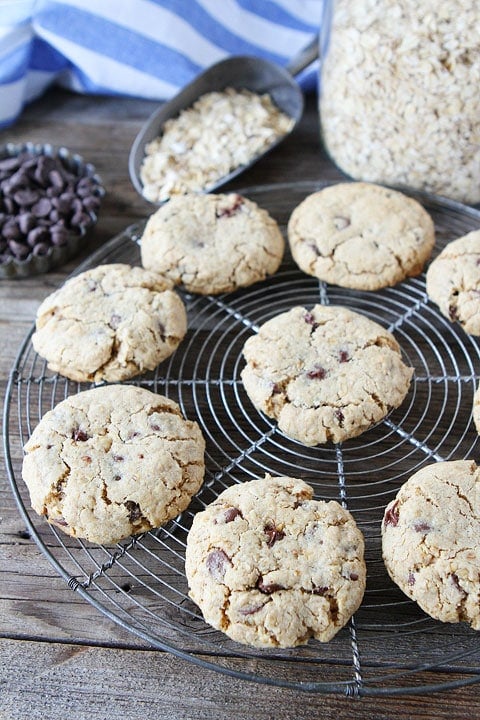Whole Wheat Toasted Oatmeal Chocolate Chip Cookies Recipe Whole Wheat Toasted Oatmeal Chocolate Chip Cookie Recipe on twopeasandtheirpod.com. Love the toasted oats and whole wheat flour! These cookies are a favorite!
