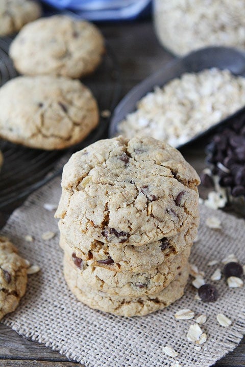 Whole Wheat Toasted Oatmeal Chocolate Chip Cookies Whole Wheat Toasted Oatmeal Chocolate Chip Cookie Recipe on twopeasandtheirpod.com. The toasted oats make these oatmeal chocolate chip cookies extra special. Make a batch today!