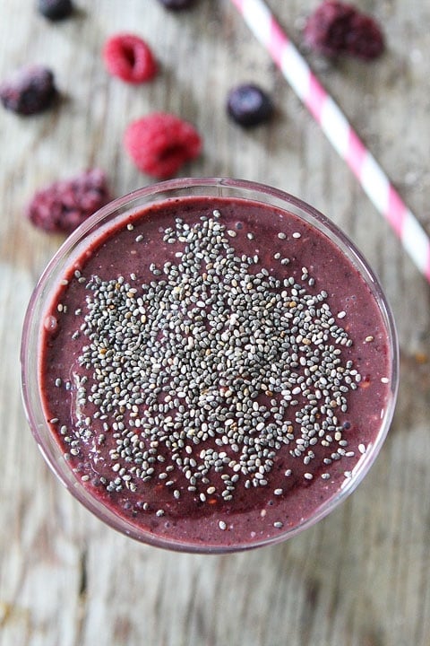 Triple Berry Chia Smoothie Recipe Healthy Berry Chia Smoothie