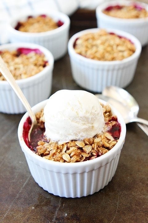 Rhubarb Berry Crisp Recipe Rhubarb Triple Berry Crisp Recipe is sweet and tart and the perfect dessert for spring