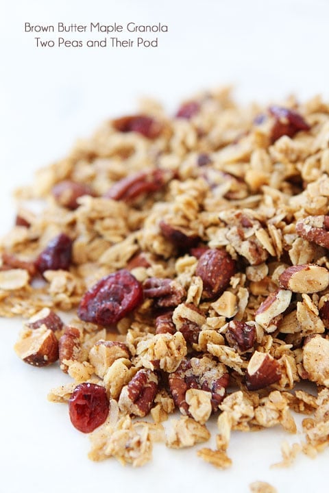 Brown Butter Maple Granola Recipe | Two Peas and Their Pod Brown Butter Maple Granola Recipe on twopeasandtheirpod.com. The BEST homemade granola recipe!