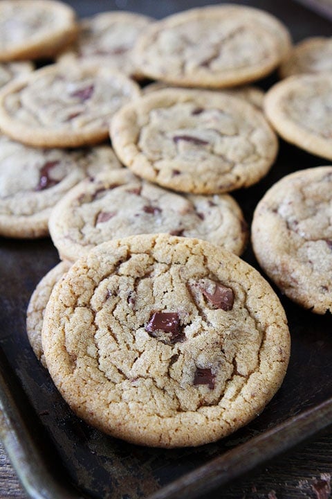 Brown Butter Toffee Chocolate Chunk Cookies Recipe Brown Butter Toffee Chocolate Chunk Cookies Recipe on twopeasandtheirpod.com.The brown butter makes these cookies extra special! #cookies #recipe