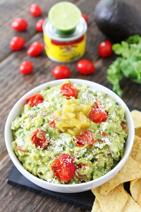 Green Chile and Roasted Tomato Guacamole Recipe Green Chile and Roasted Tomato Guacamole Recipe on twopeasandtheirpod.com LOVE this guacamole recipe!