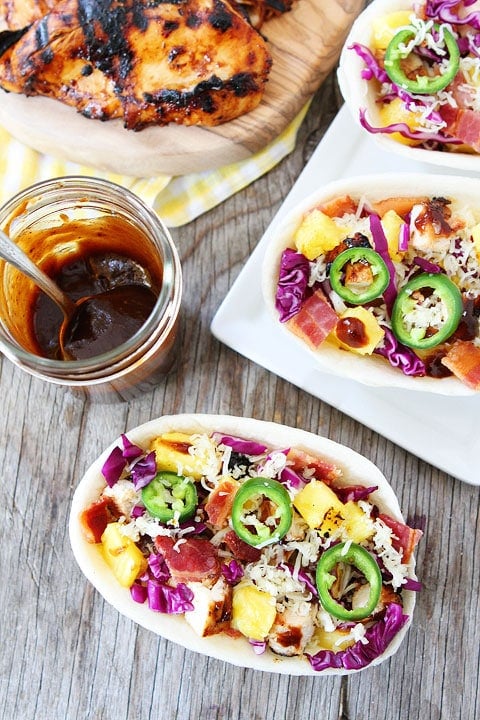 Grilled BBQ Chicken and Pineapple Tacos Recipe Grilled BBQ Chicken and Pineapple Tacos Recipe on twopeasandtheirpod.com. The perfect taco for summer! #chicken #tacos