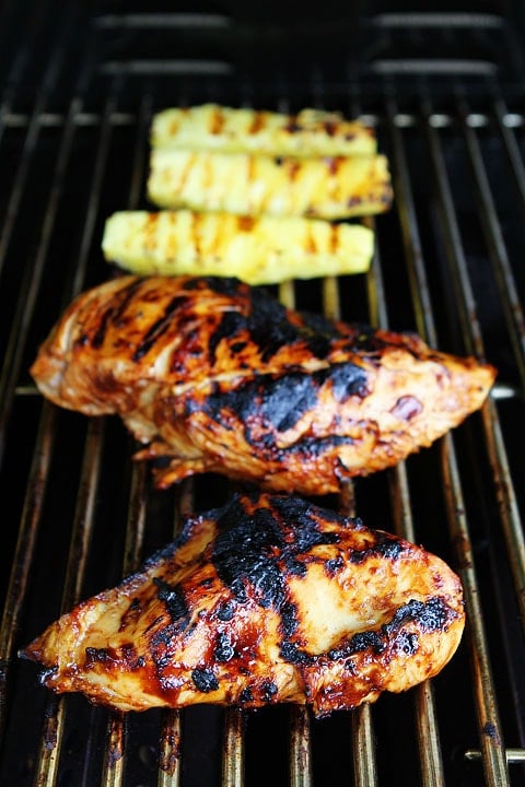 Grilled BBQ Chicken and Pineapple Tacos Recipe Grilled BBQ Chicken and Pineapple Tacos Recipe on twopeasandtheirpod.com. The perfect taco for summer!