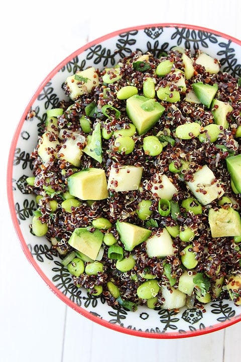 Quinoa Salad with Edamame, Cucumber and Avocado Recipe Quinoa Salad with Edamame, Cucumber and Avocado Recipe on twopeasandtheirpod.com. A MUST make salad for summer! #salad #summer