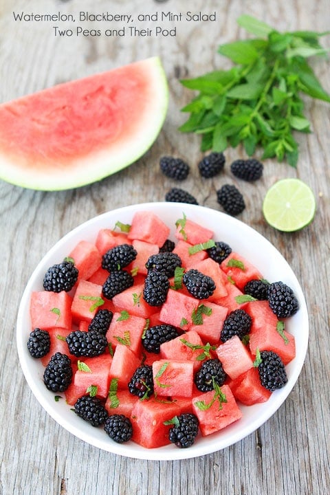 Fruit Salad Recipe watermelon mint salad with blackberries