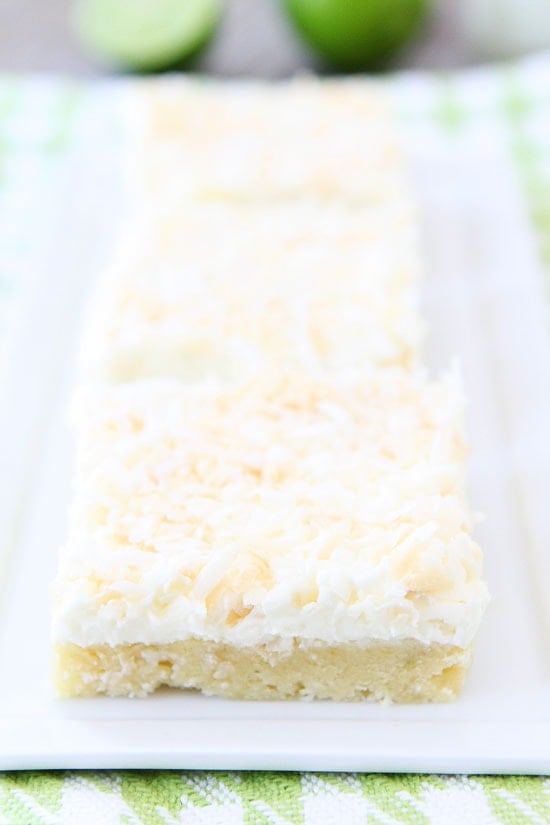 Coconut Lime Sugar Cookie Bars Coconut Lime Sugar Cookie Bars Recipe on twopeasandtheirpod.com The BEST sugar cookie bars! #cookies
