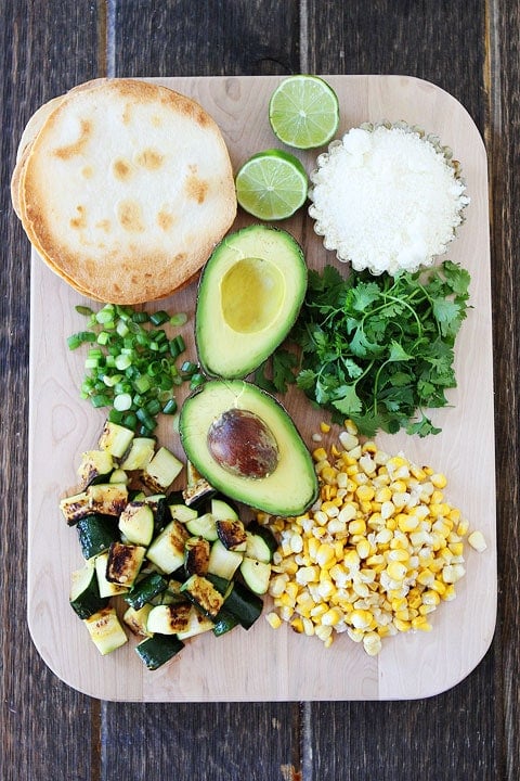 Grilled Zucchini and Corn Tostadas Recipe Grilled Zucchini and Corn Tostadas Recipe on twopeasandtheirpod.com